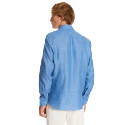 CAMICIA IN LINO BLUETTE Con bottoni in madreperla