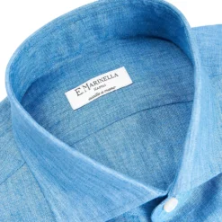 CAMICIA IN LINO BLUETTE Con bottoni in madreperla