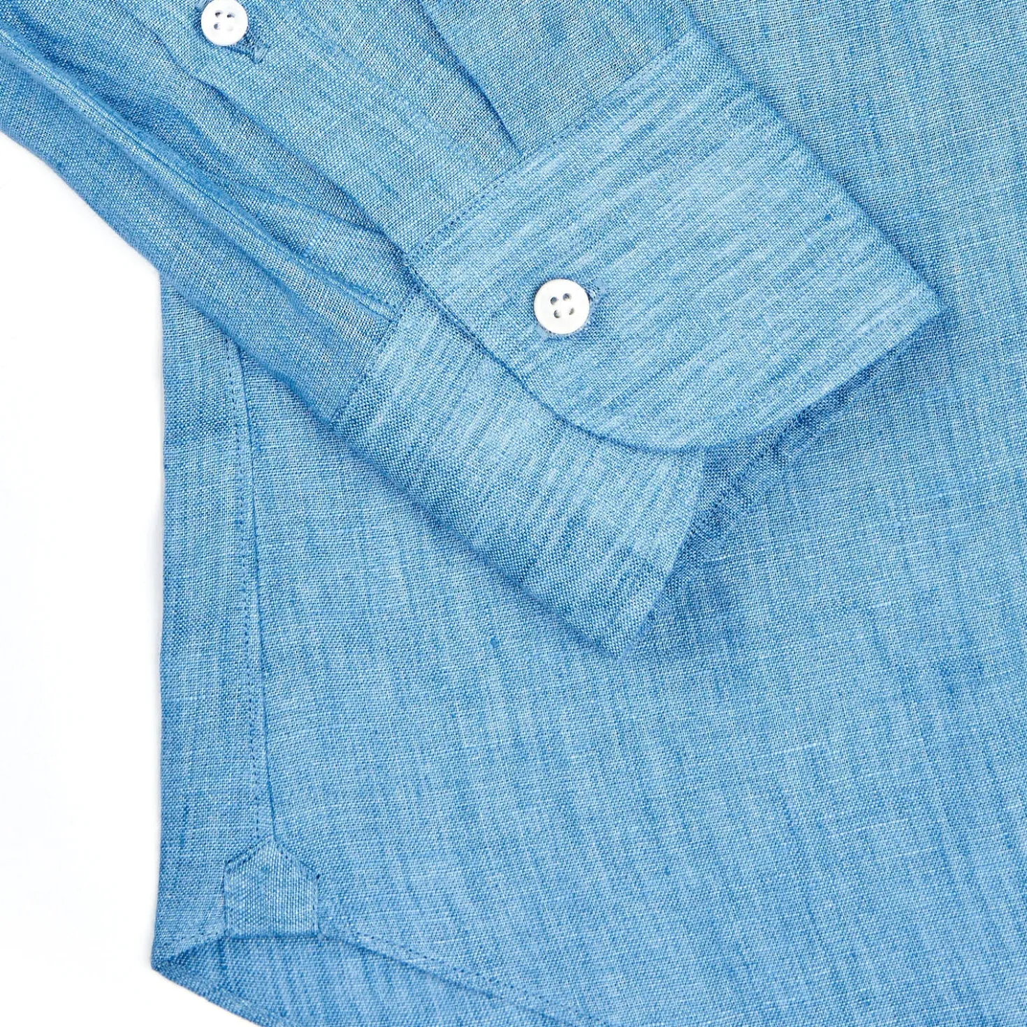 CAMICIA IN LINO BLUETTE Con bottoni in madreperla