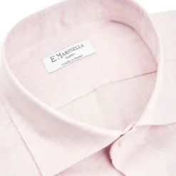 CAMICIA IN LINO LILLA Con bottoni in madreperla