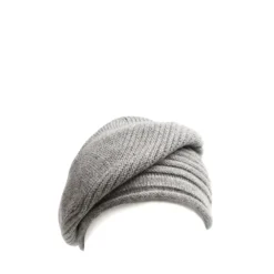 CAPPELLO BASCO A RIGHE GRIGIO In cashmere