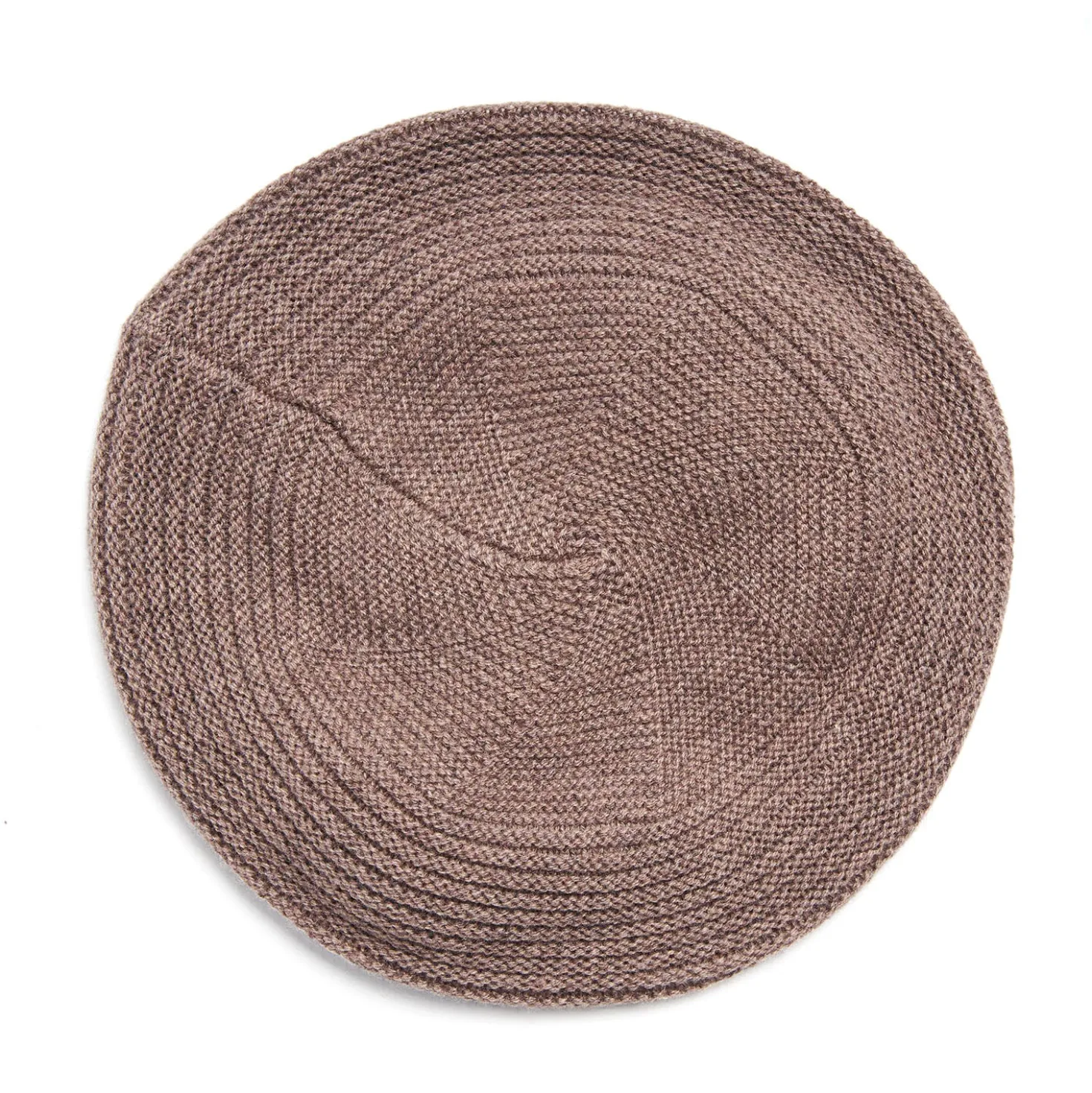CAPPELLO BASCO A RIGHE MARRONE SCURO In cashmere