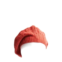 CAPPELLO BASCO A TRECCE ARANCIONE In cashmere