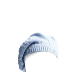 CAPPELLO BASCO A TRECCE AZZURRO In cashmere
