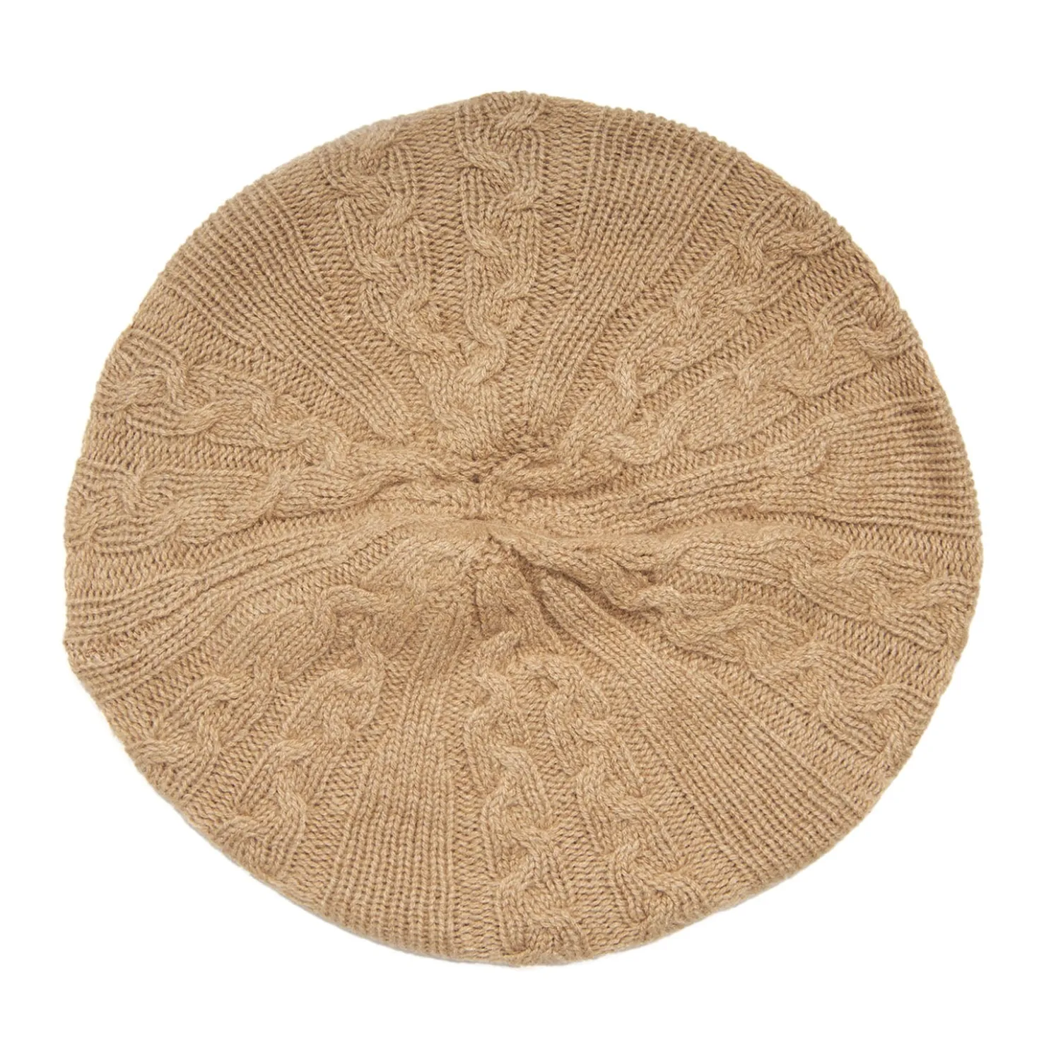 CAPPELLO BASCO A TRECCE CAMMELLO In cashmere