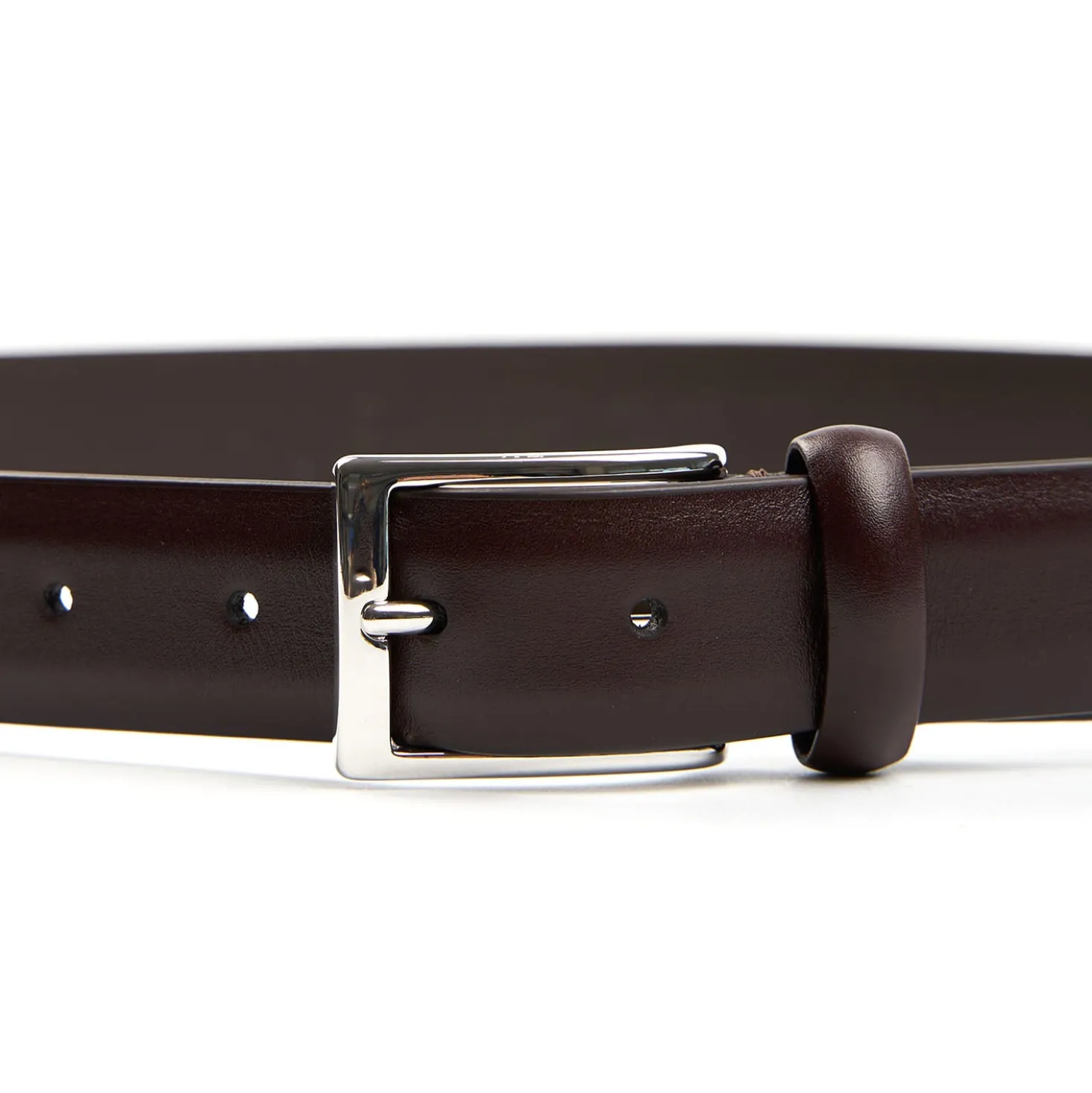 CINTURA CLASSICA COLOR TESTA MORO In pelle 30 mm