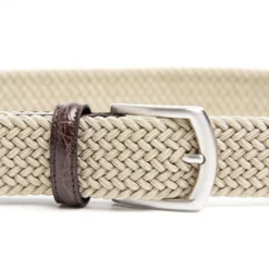 CINTURA ELASTICA BEIGE Con finiture in coccodrillo