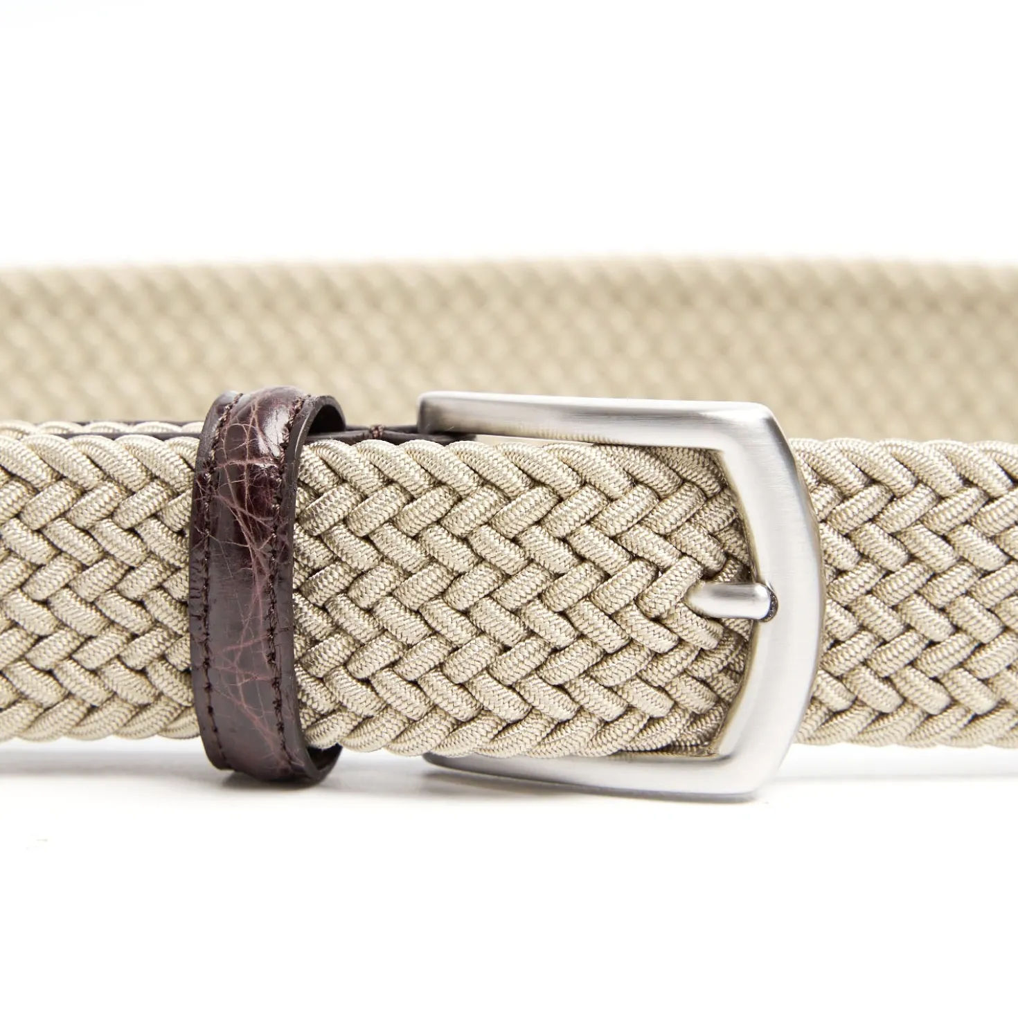CINTURA ELASTICA BEIGE Con finiture in coccodrillo