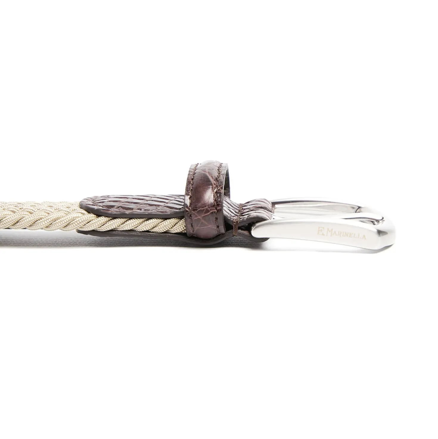 CINTURA ELASTICA BEIGE Con finiture in coccodrillo