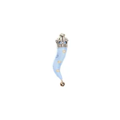 CORNETTO AZZURRO In seta e argento