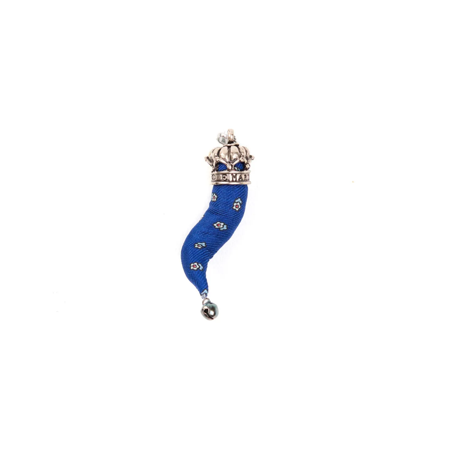 CORNETTO BLU In seta e argento