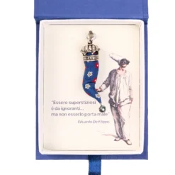CORNETTO BLU In seta e argento