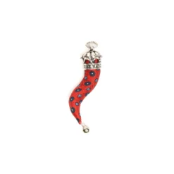 CORNETTO ROSSO In seta e argento