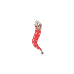 CORNETTO ROSSO In seta e argento