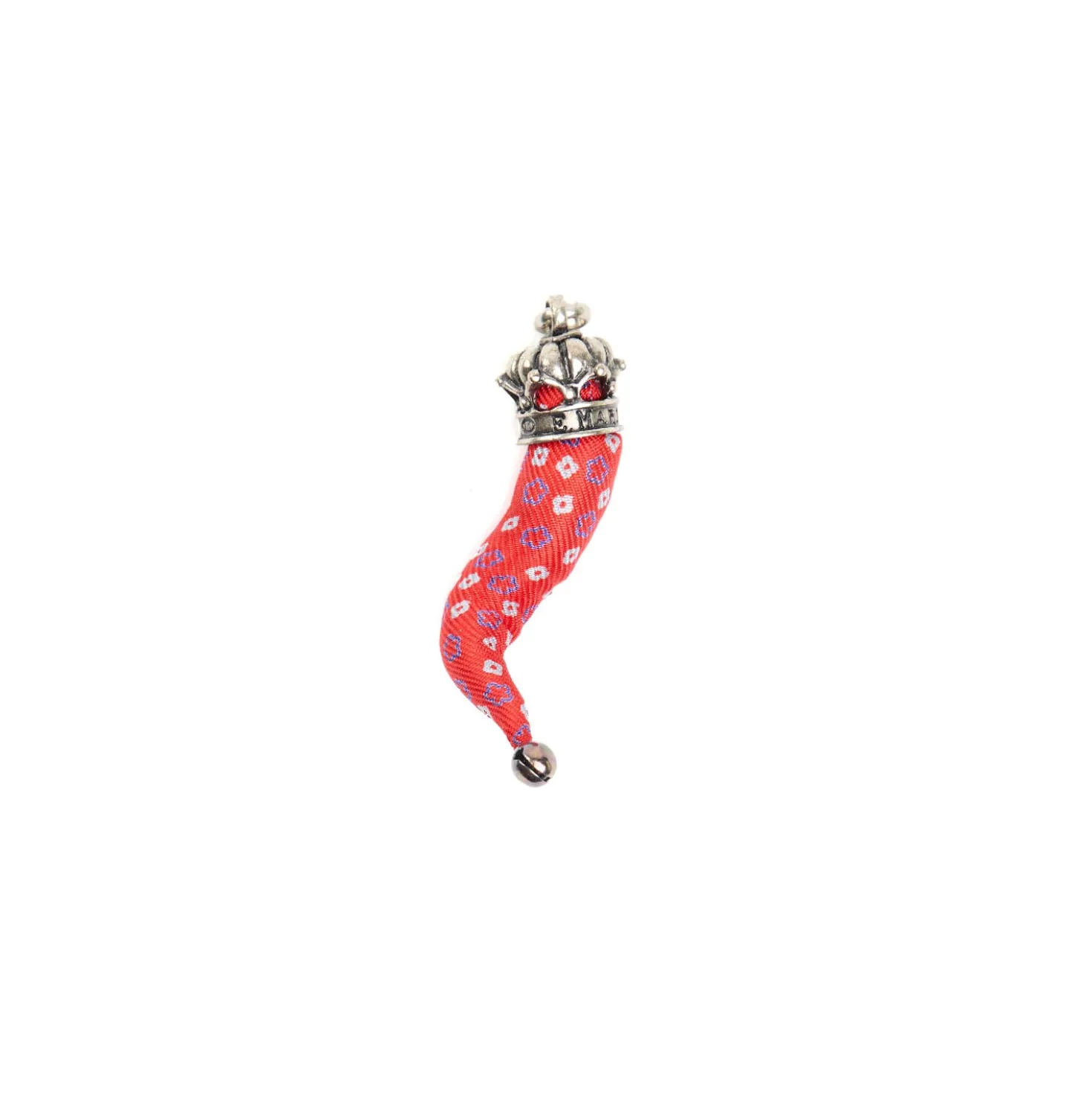 CORNETTO ROSSO In seta e argento