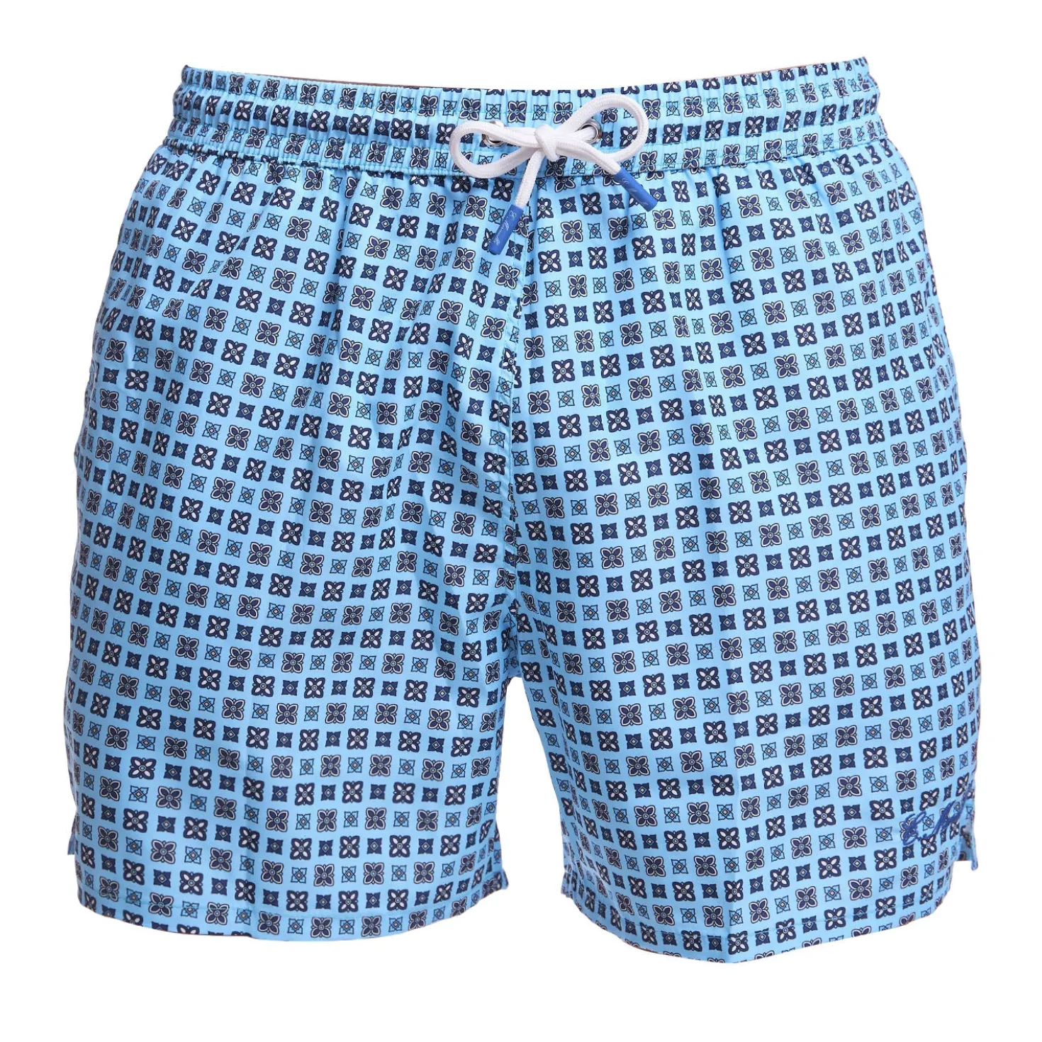 COSTUME DA BAGNO AZZURRO Macrofantasia fiore