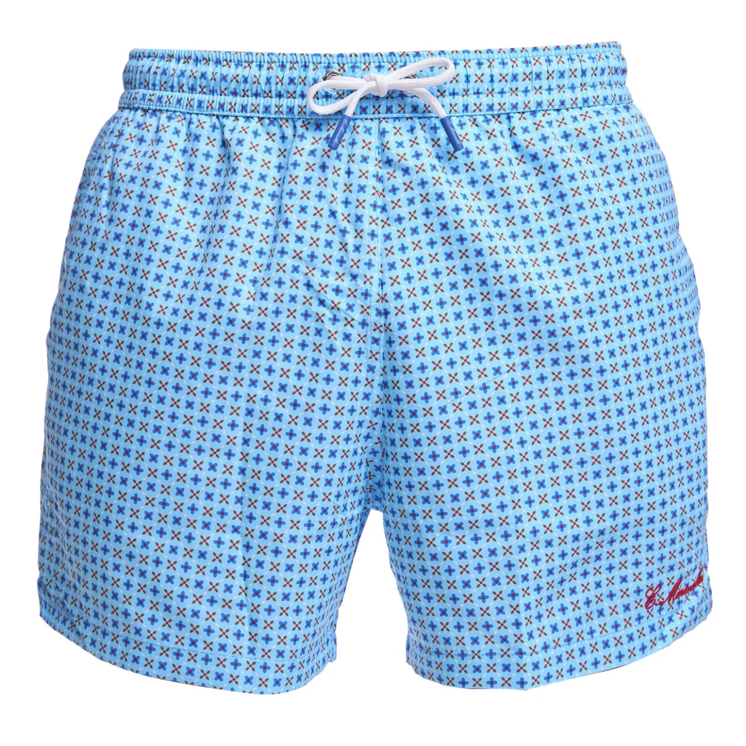 COSTUME DA BAGNO AZZURRO Microfantasia fiore