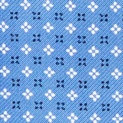 CRAVATTA ASCOT IN SETA BLUETTE Microfantasia fiore