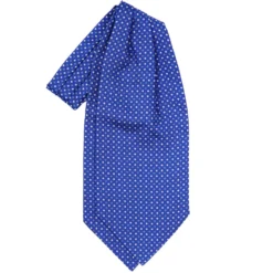 CRAVATTA ASCOT IN SETA BLUETTE Microfantasia fiore