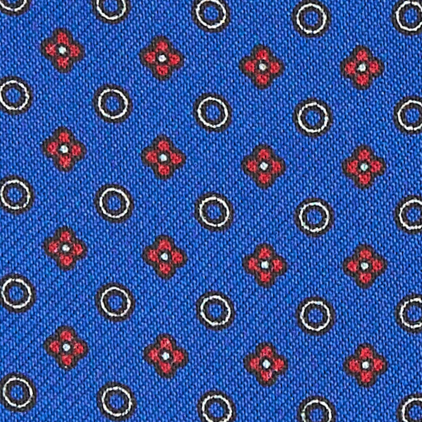 CRAVATTA ASCOT IN SETA BLUETTE Microfantasia fiore