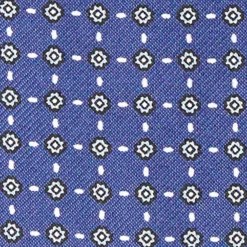 CRAVATTA ASCOT IN SETA BLU Microfantasia fiore