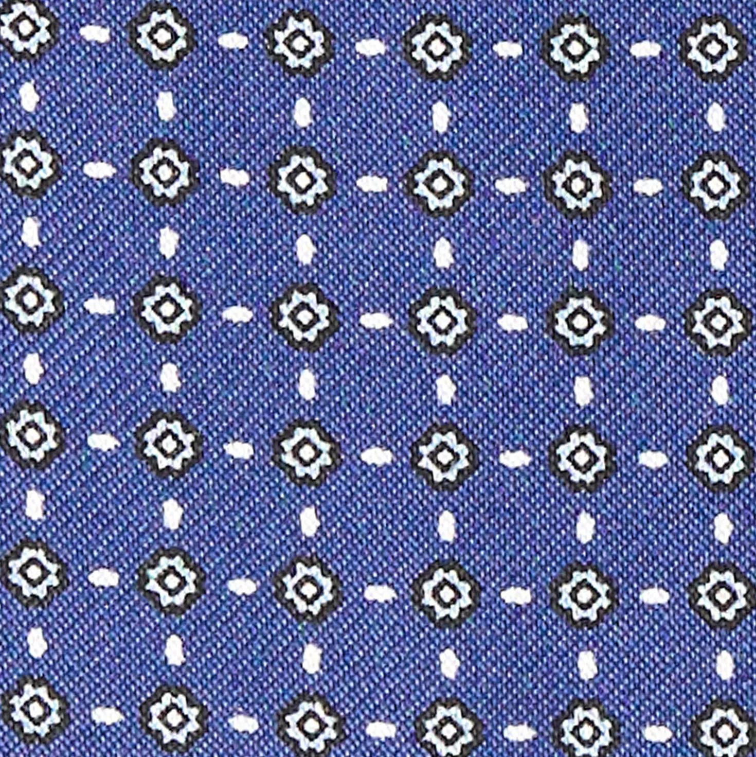 CRAVATTA ASCOT IN SETA BLU Microfantasia fiore