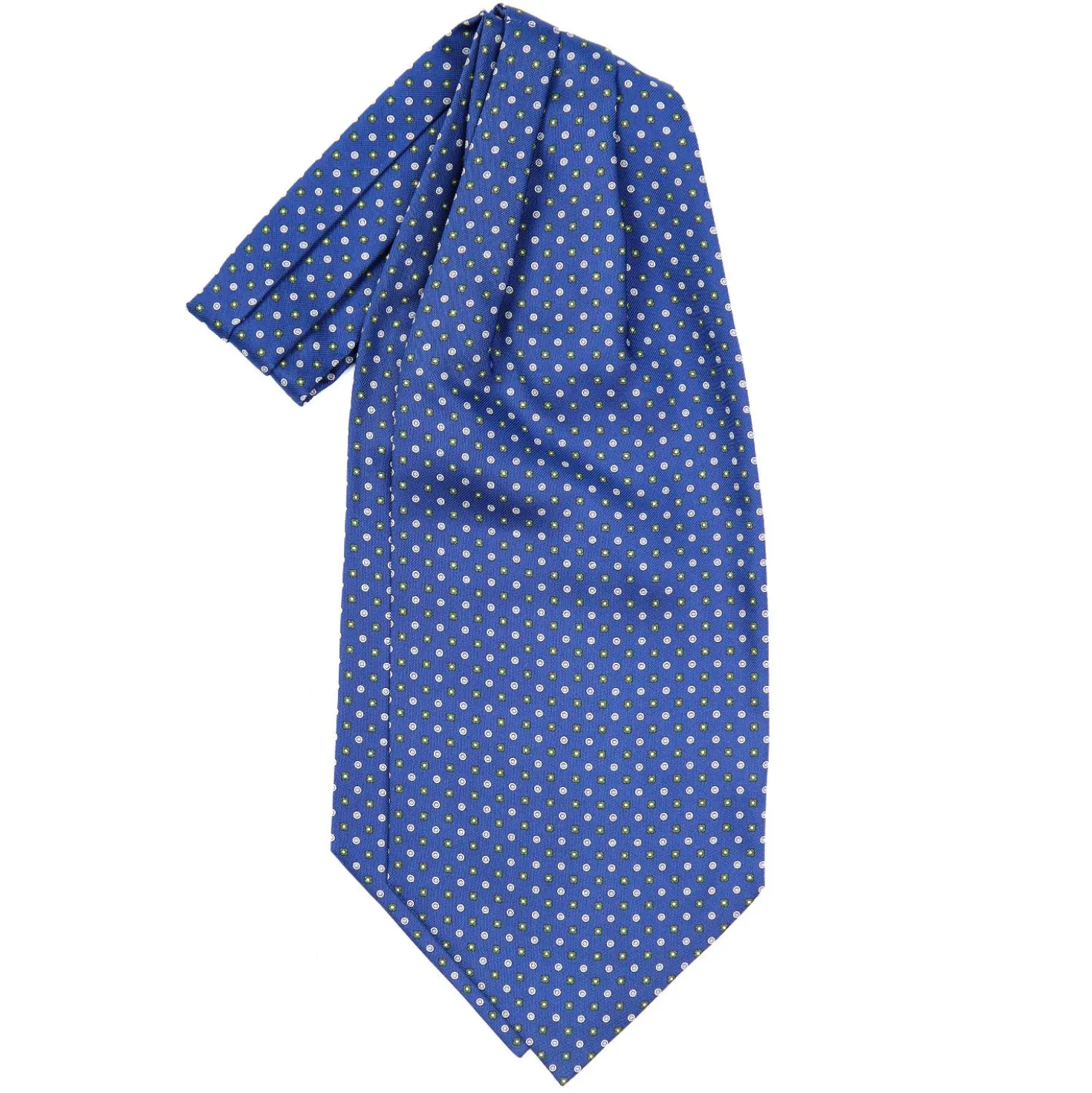 CRAVATTA ASCOT IN SETA BLU Microfantasia fiore