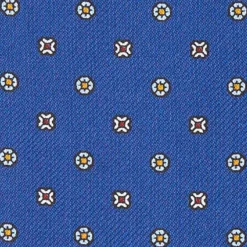 CRAVATTA ASCOT IN SETA BLU Microfantasia fiore