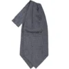 CRAVATTA ASCOT IN SETA BLU SCURO Microfantasia fiore