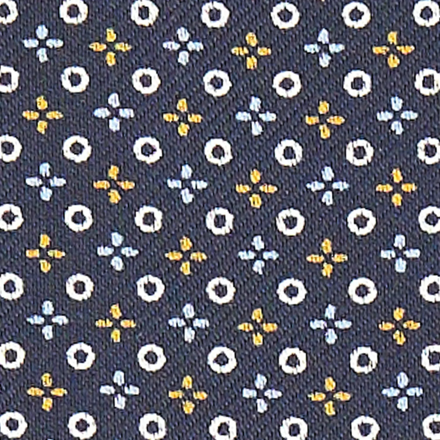 CRAVATTA ASCOT IN SETA BLU SCURO Microfantasia fiore