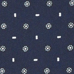CRAVATTA ASCOT IN SETA BLU SCURO Microfantasia fiore