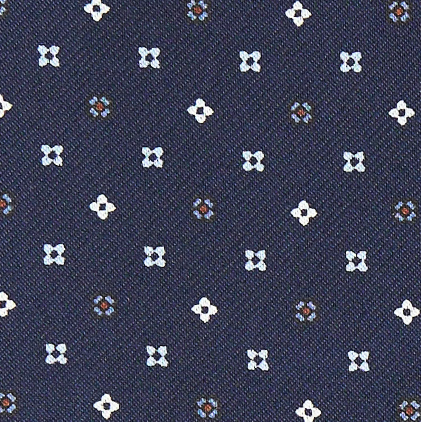 CRAVATTA ASCOT IN SETA BLU SCURO Microfantasia fiore