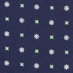 CRAVATTA ASCOT IN SETA BLU SCURO Microfantasia fiore