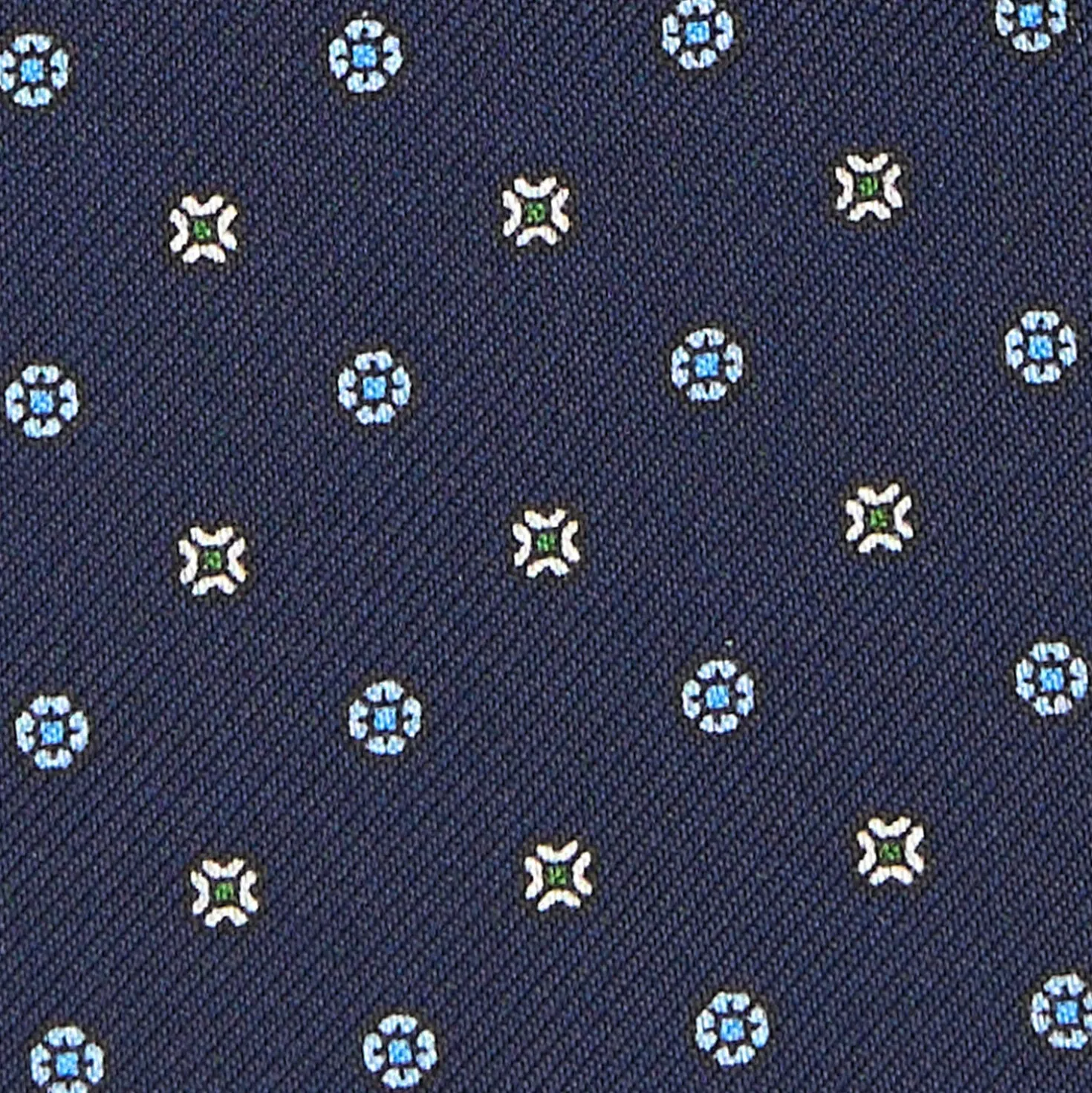 CRAVATTA ASCOT IN SETA BLU SCURO Microfantasia fiore