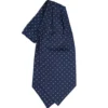 CRAVATTA ASCOT IN SETA BLU SCURO Microfantasia fiore