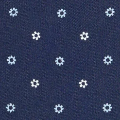 CRAVATTA ASCOT IN SETA BLU SCURO Microfantasia fiore