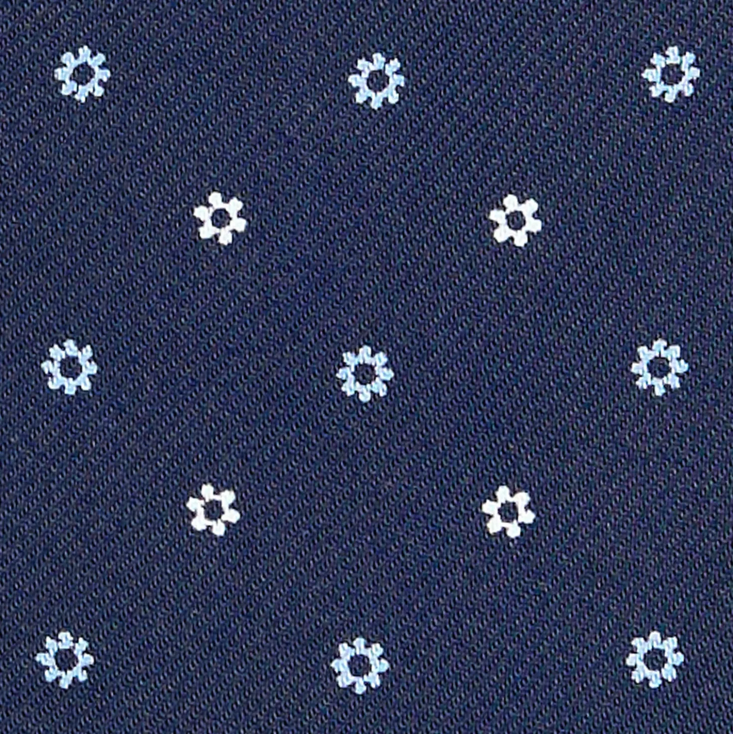 CRAVATTA ASCOT IN SETA BLU SCURO Microfantasia fiore