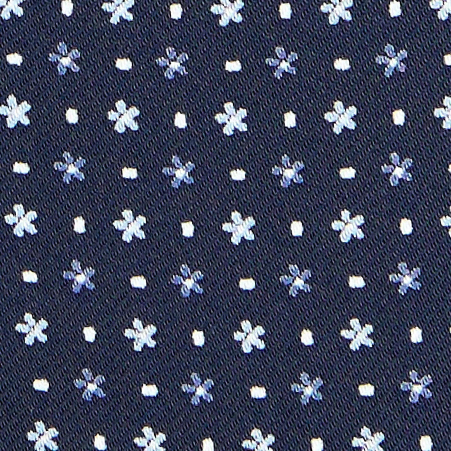CRAVATTA ASCOT IN SETA BLU SCURO Microfantasia fiore