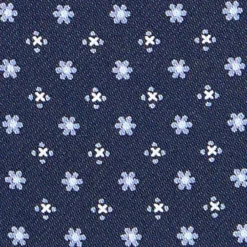 CRAVATTA ASCOT IN SETA BLU SCURO Microfantasia fiore