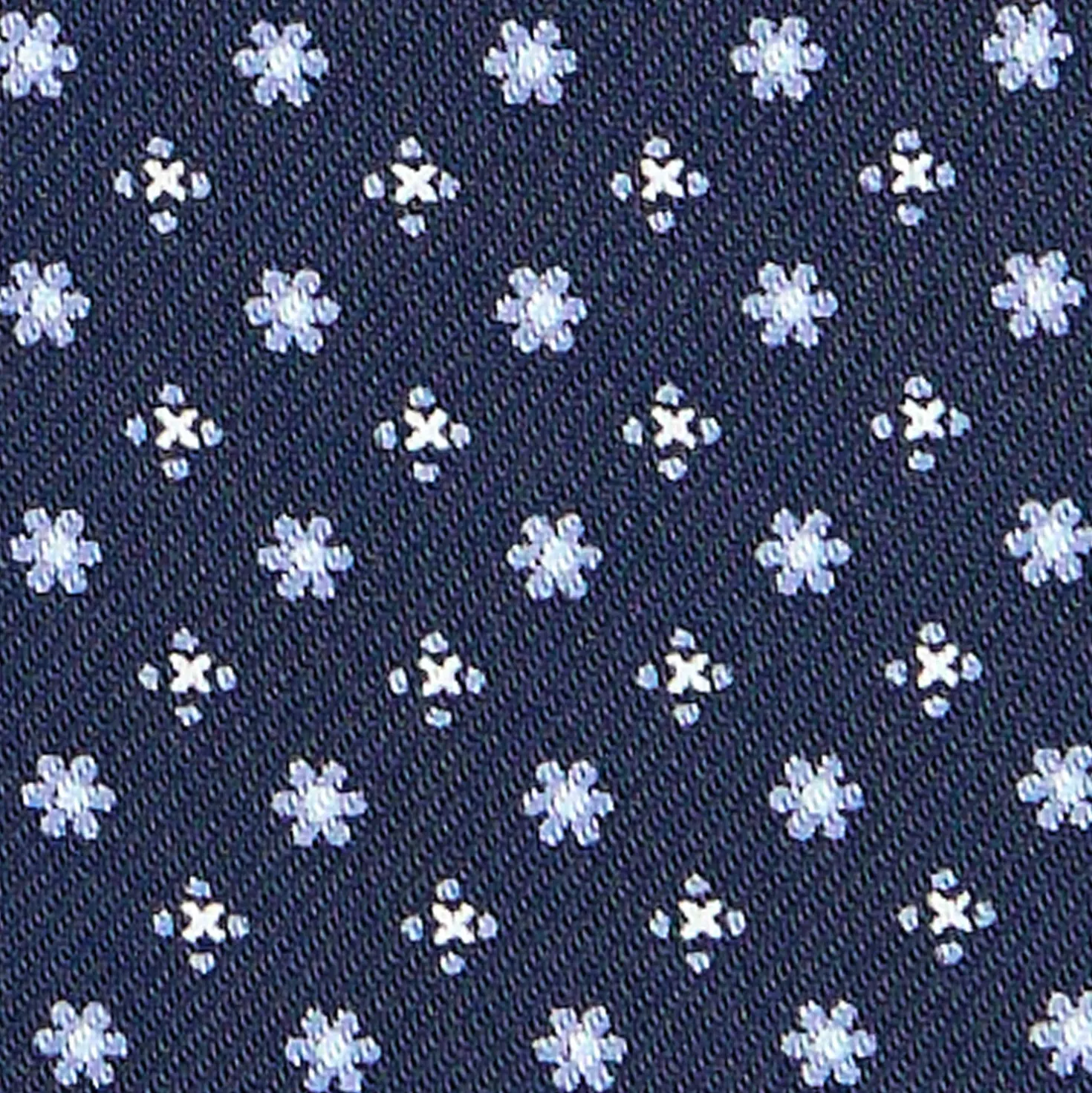 CRAVATTA ASCOT IN SETA BLU SCURO Microfantasia fiore
