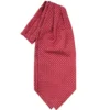 CRAVATTA ASCOT IN SETA BLU SCURO Microfantasia fiore