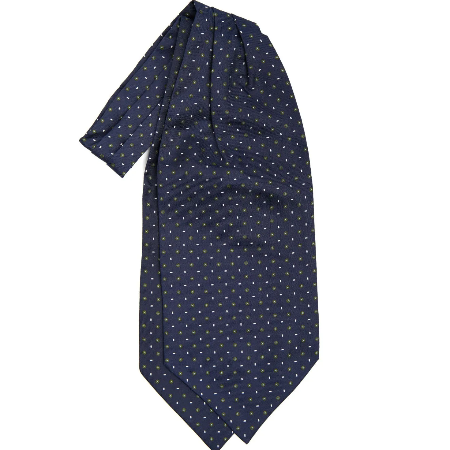 CRAVATTA ASCOT IN SETA BLU SCURO Microfantasia fiore
