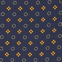 CRAVATTA ASCOT IN SETA BLU SCURO Microfantasia fiore