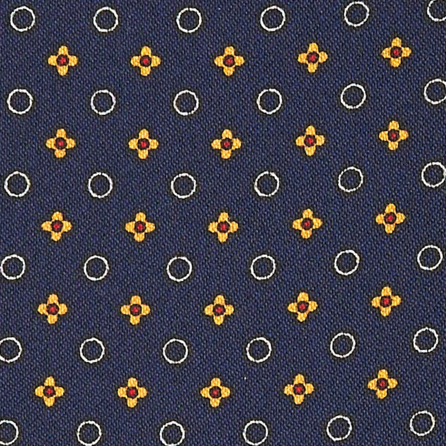 CRAVATTA ASCOT IN SETA BLU SCURO Microfantasia fiore