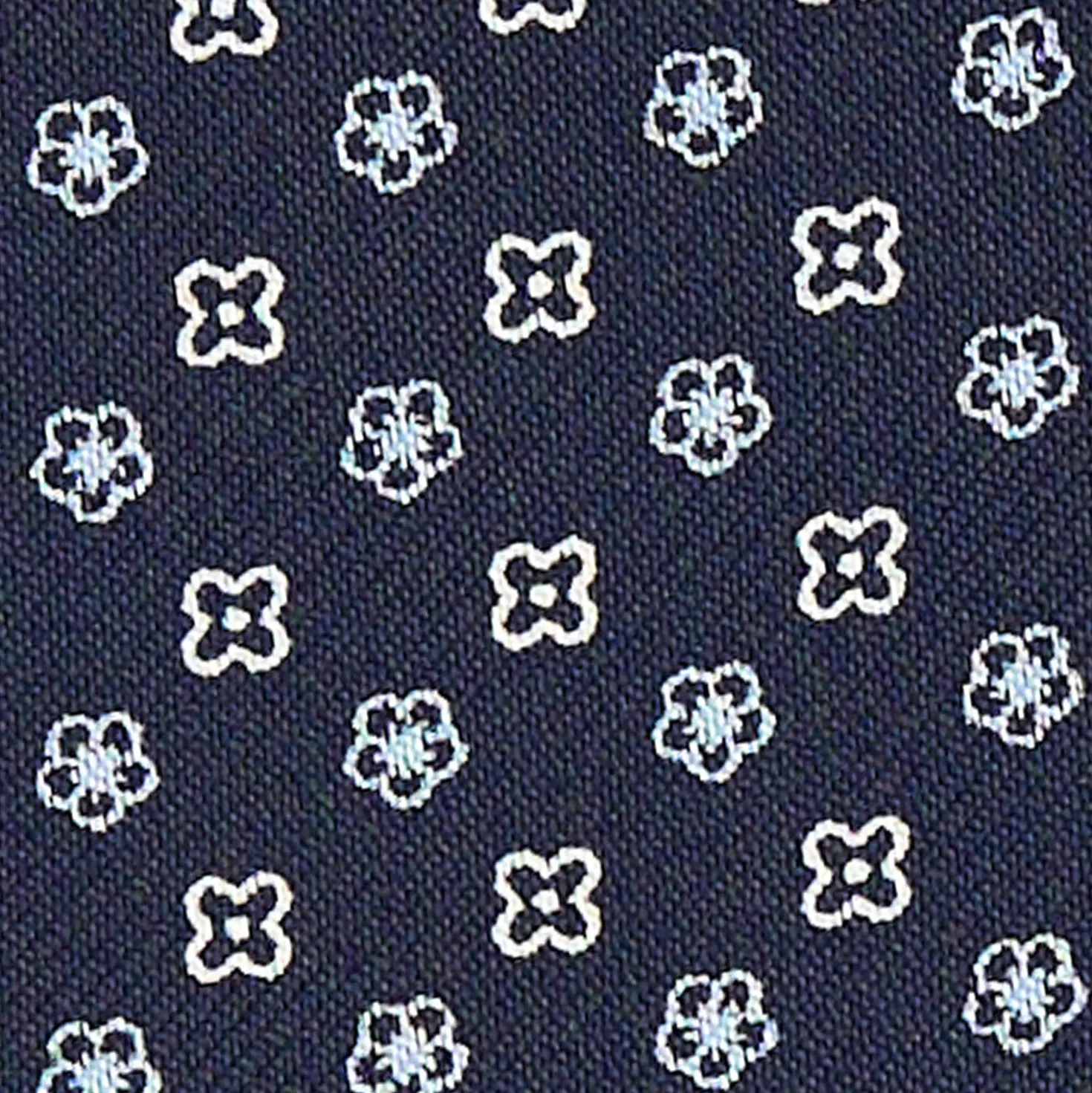 CRAVATTA ASCOT IN SETA BLU SCURO Microfantasia fiore
