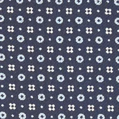 CRAVATTA ASCOT IN SETA BLU SCURO Microfantasia fiore