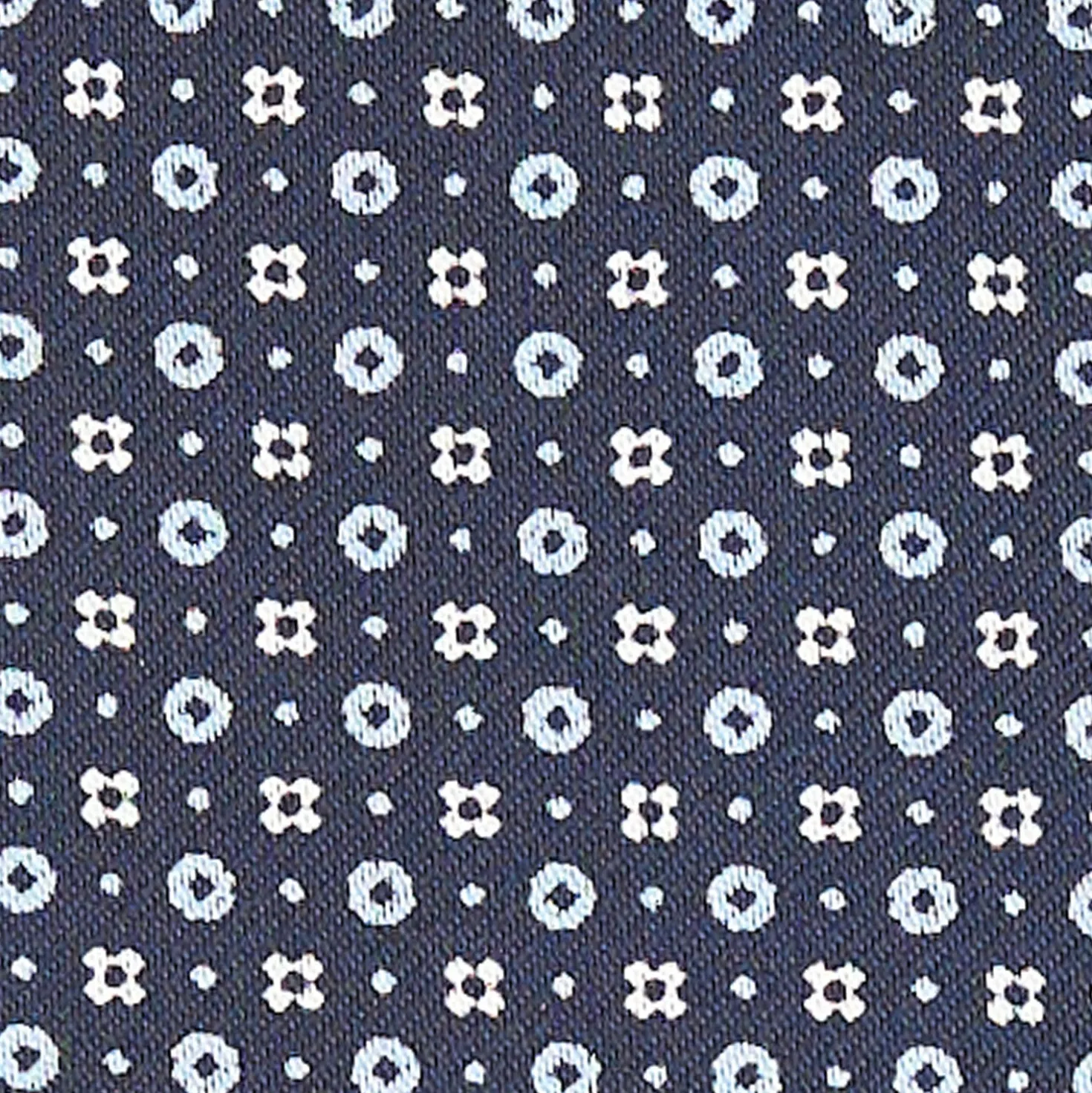 CRAVATTA ASCOT IN SETA BLU SCURO Microfantasia fiore