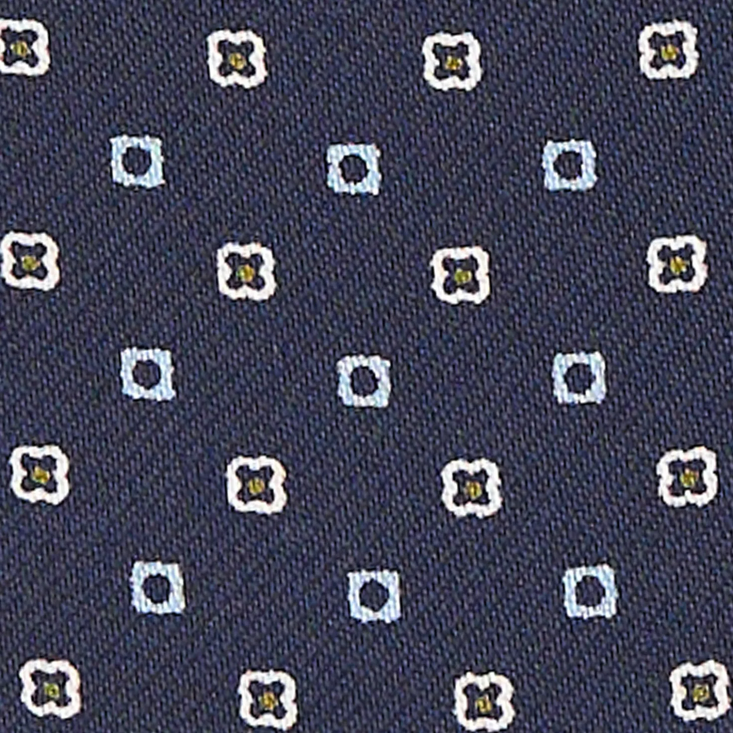 CRAVATTA ASCOT IN SETA BLU SCURO Microfantasia fiore