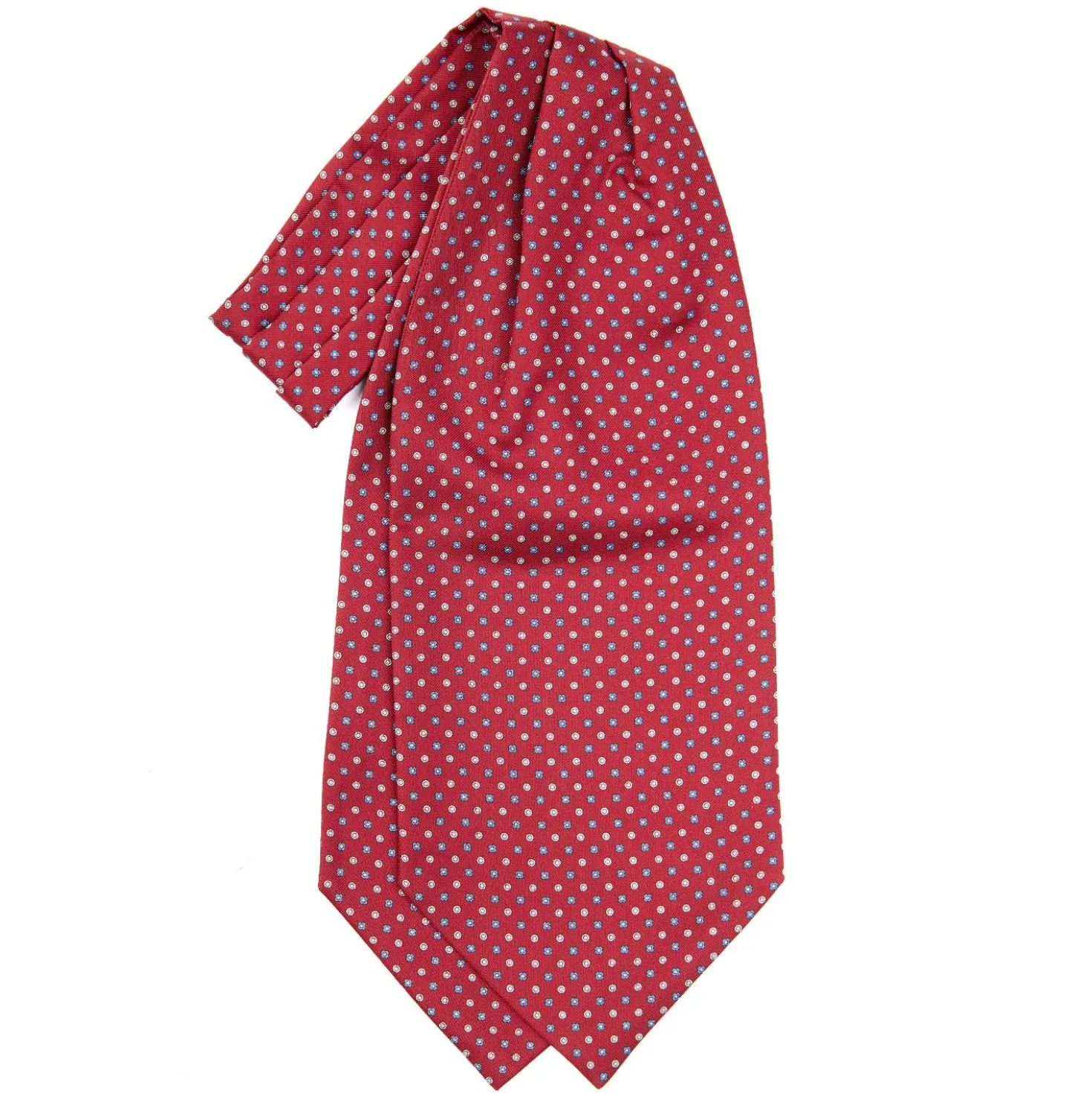 CRAVATTA ASCOT IN SETA BORDEAUX Microfantasia fiore