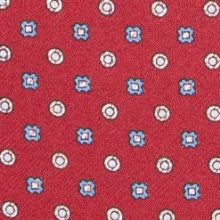 CRAVATTA ASCOT IN SETA BORDEAUX Microfantasia fiore